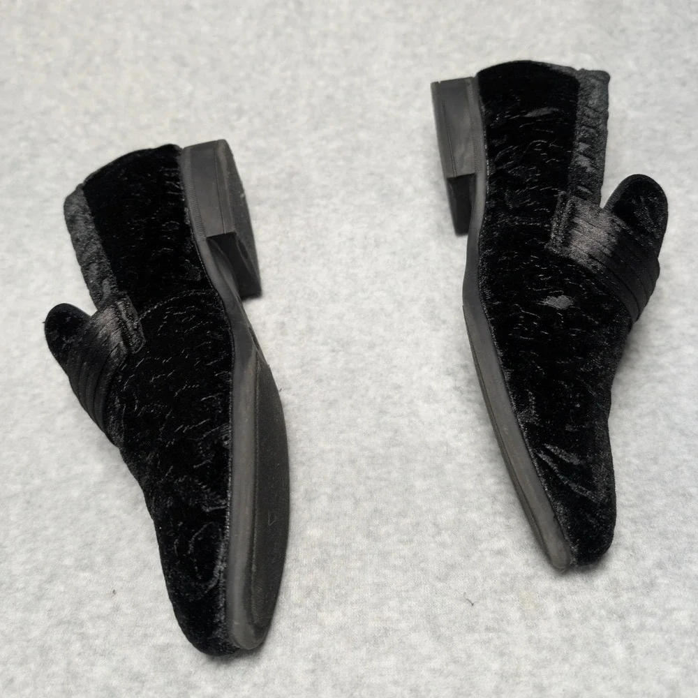 Bruno Marc Boys Black Velvet Damask Loafers Formal Dress‎ Shoes Size 1 Slip On